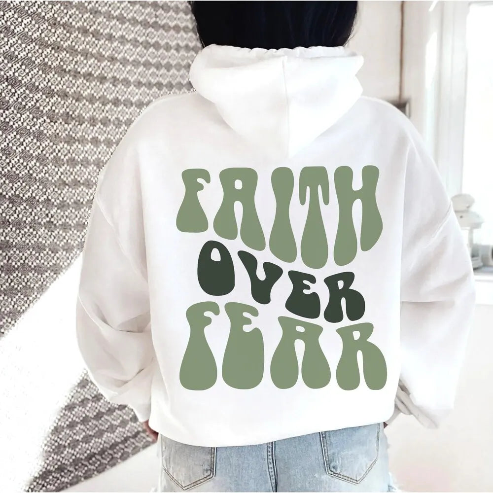 Faith Over Fear【back print】 Women's Hoodie