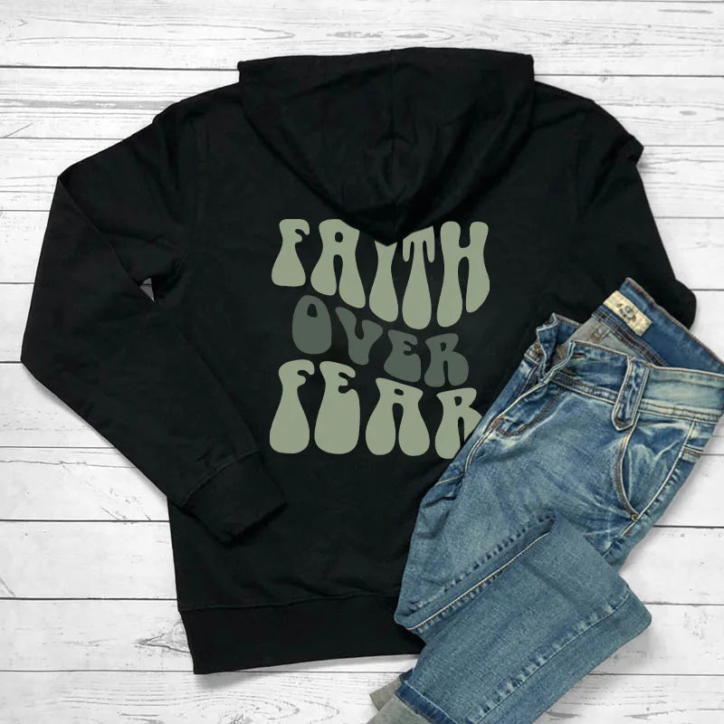 Faith Over Fear【back print】 Women's Hoodie