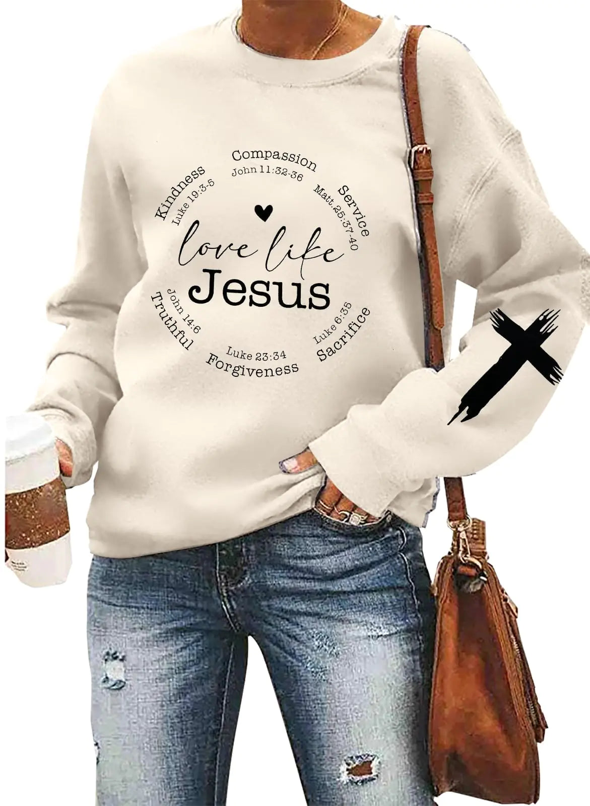 Sweatshirts Women| Love Like Jesus Inspirational |Long Sleeve Pullover