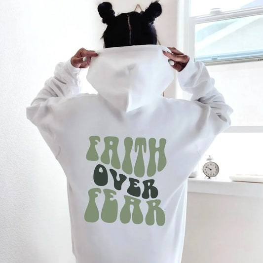 Faith Over Fear【back print】 Women's Hoodie